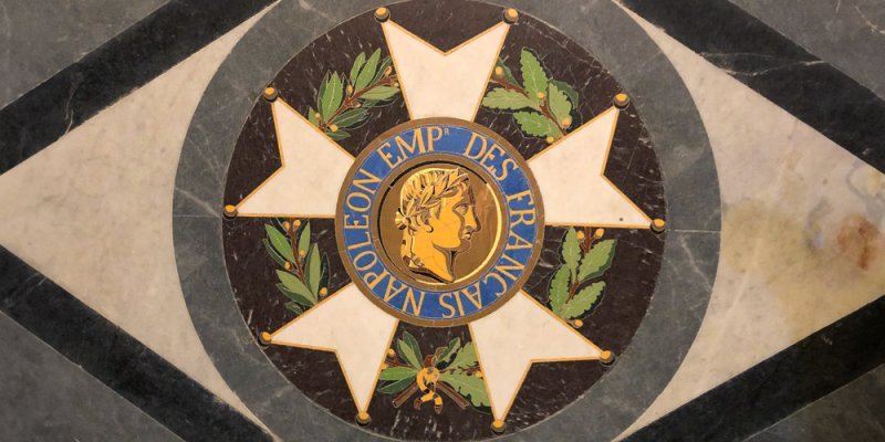 The seal on the floor of the tomb of Napoleon, photo by Mark Craft