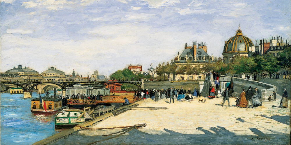 Renoir painting from 1867 featuring Pont des Arts. photo Wikimedia
