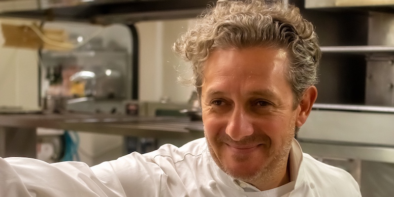 Nomicos, Chef Jean-Louis Nomicos in the kitchen of Nomicos, photo by Mark Craft