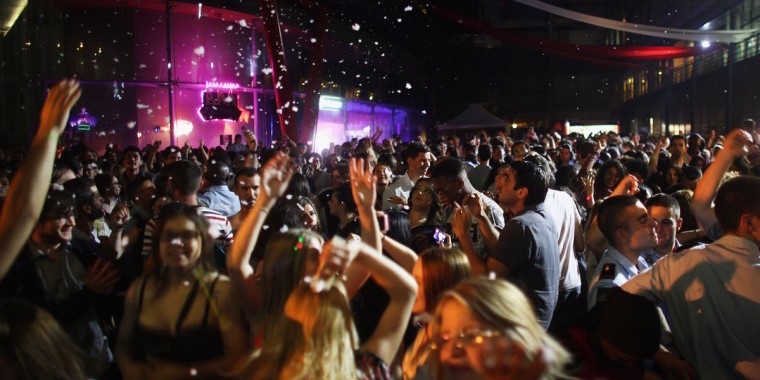Parisians party at the Fireman's Ball on Bastille Day