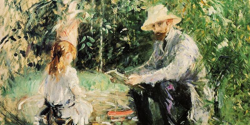 Berthe Morisot, Eugene Manet and His Daughter