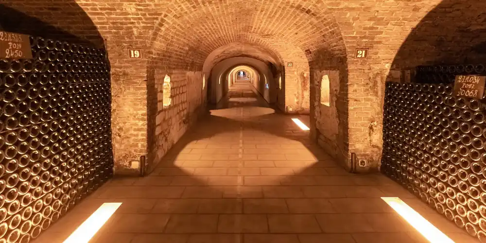 On a guided tour you have the chance to visit the extensive cellars