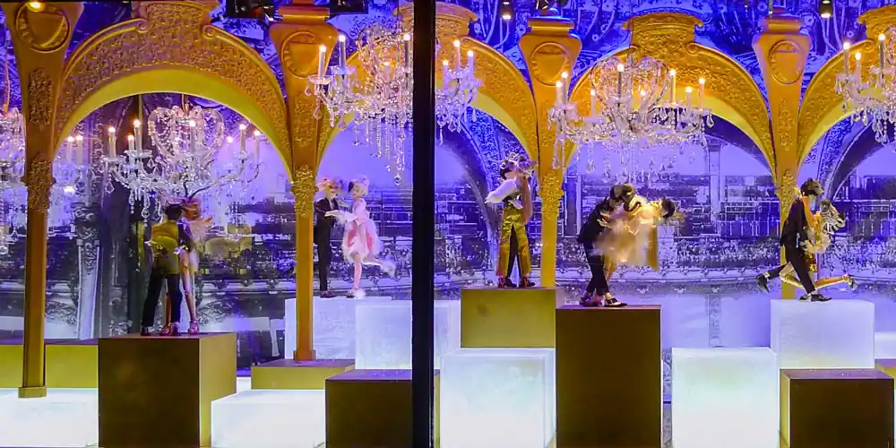 Christmas window display at Galeries Lafayette in Paris