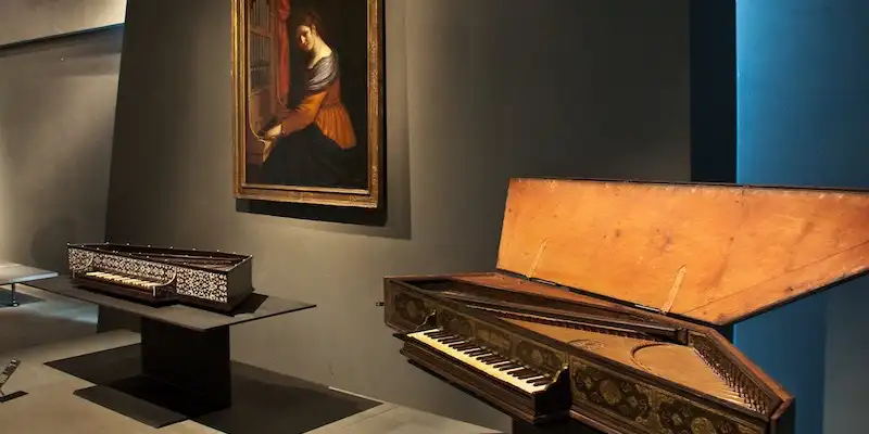 Early keybord instruments on display at Musee de la Musique