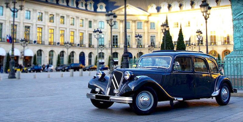 paris tour in vintage car