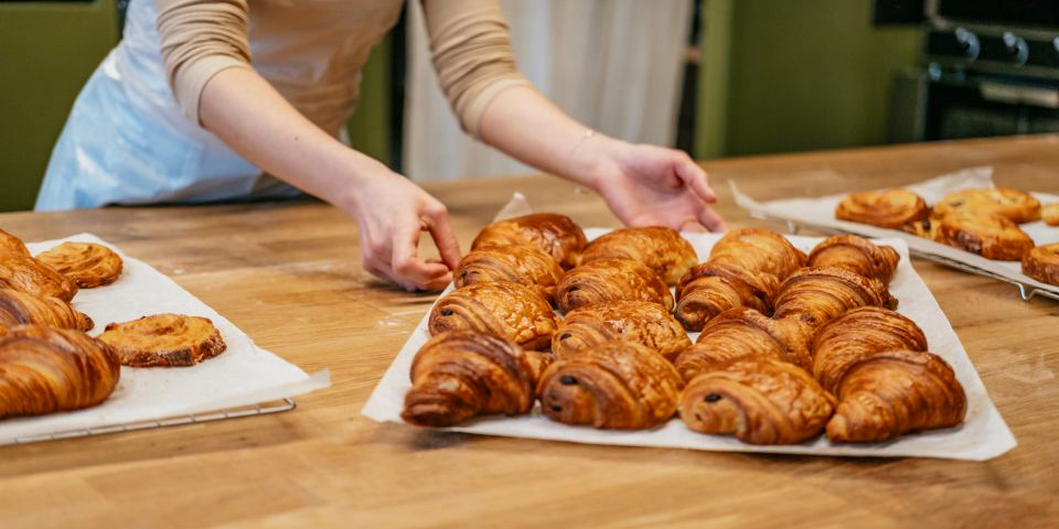 Hand made French Croissants, fresh from the oven.