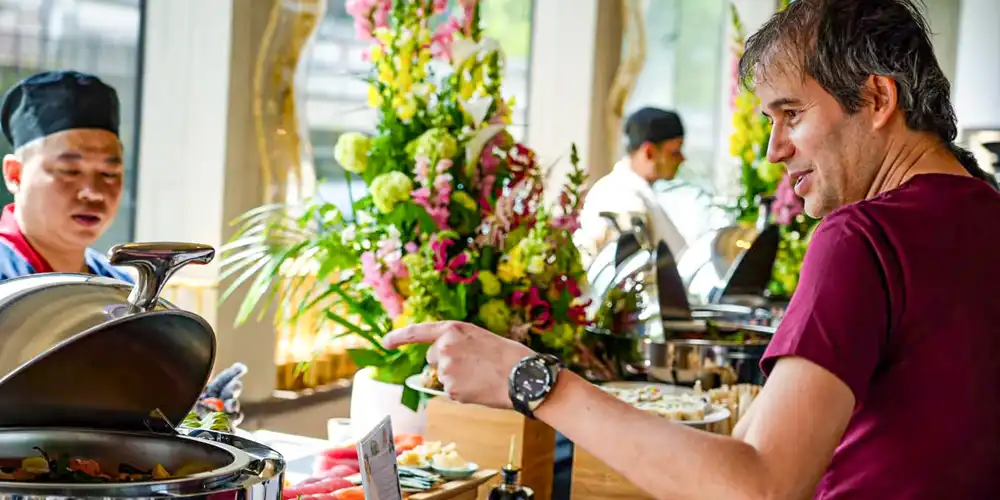 There's an extensive and delicious selection on the Diamant Bleu brunch cruise