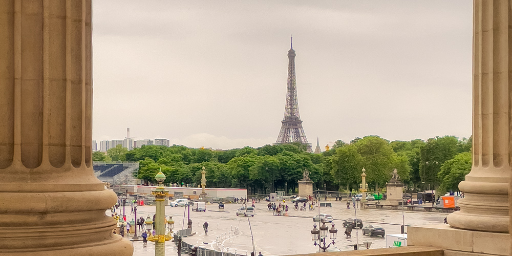 The Eiffel Tower seen from Place de la Concorde