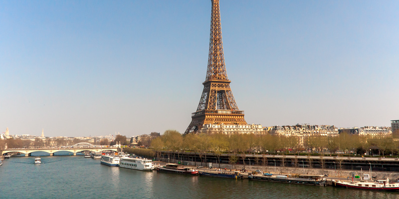 Eiffel Tower from Metro Line 16, photo by Mark Craft