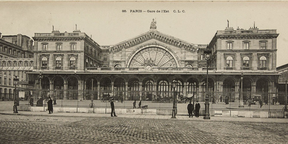Gare de l'Est in a 19th century vintage photo