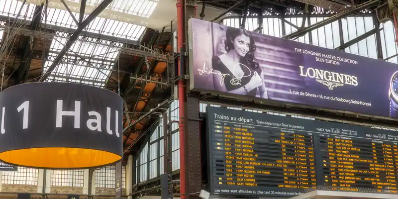 The departure board at Gare de Lyon, gateway to points south