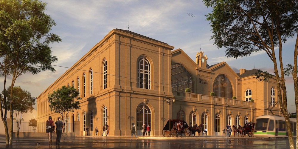 Gare Montparnasse Paris as it looked in 1852, with some modern touches