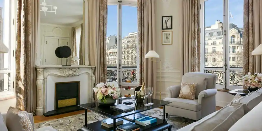 Room with a view of the Champs Elysees at hotel Barri&egrave;re Fouquet's Paris
