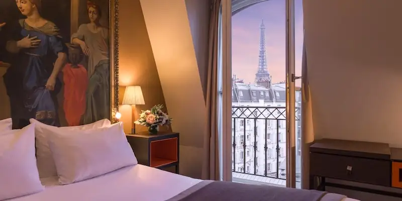 Eiffel Tower view from Hotel Le Walt