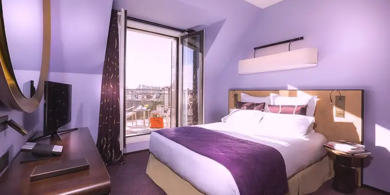 Smaller cozy rooms are more affordable at Hotel Maison