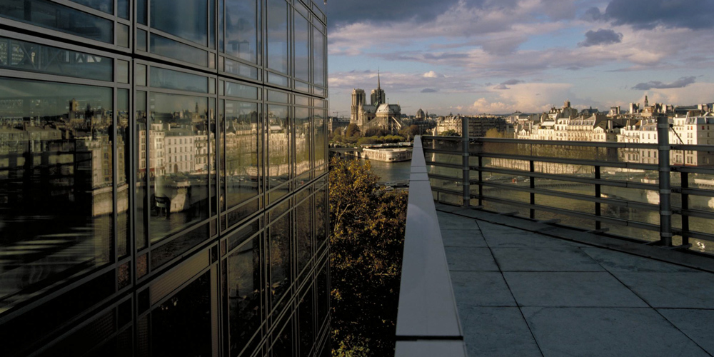 The Institut du Monde Arabehe's rooftop view, photo Atelier Jean Nouvel