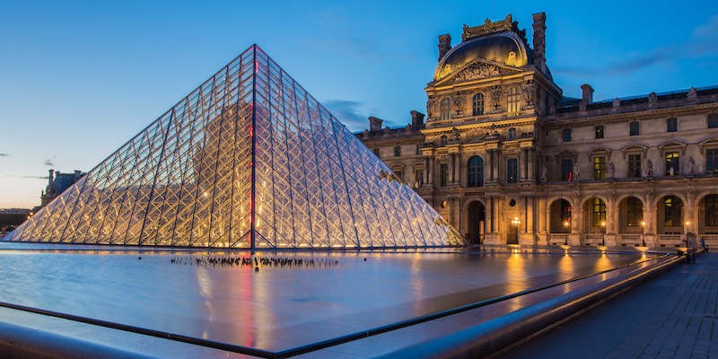 Louvre Pyramid at Night