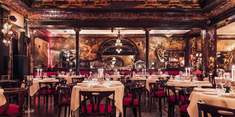 Dining room at Maxim’s restaurant in Paris
