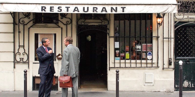 Mean Outside a Restaurant