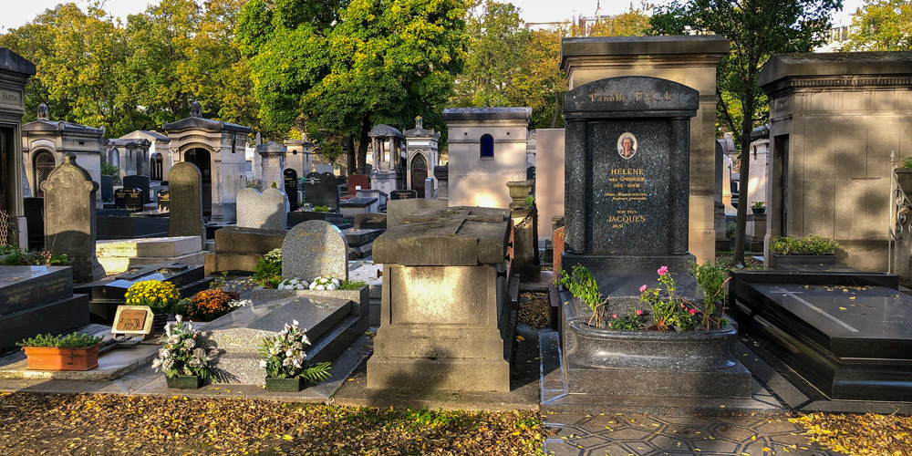 A few of the graves at Montparnasse Cemetery, photo by Mark Craft