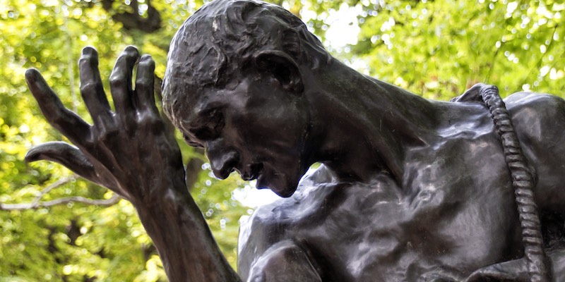 Sculpture by Rodin in the garden, photo by Mark Craft