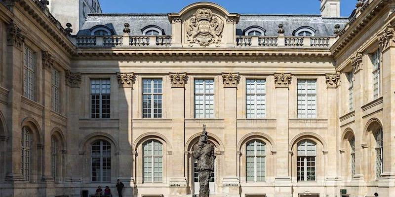 The facade of the Museum of Jewish Art and History is typical of the historic mansions of the Marais