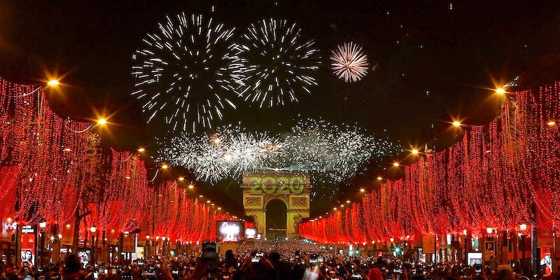 New Year's Eve fireworks at the Arc de Triomphe, photo Ville de Paris