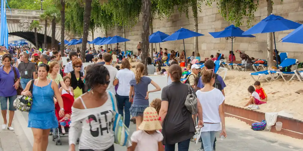 At the beaches of Paris. That's right, those are palm trees! Photo Mark Craft.
