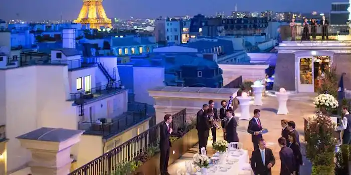 Views from a rooftop reception at the Peninsula