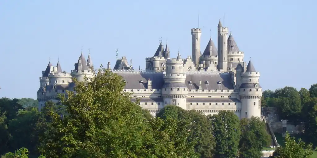 The Chateau de Pierrefonds rises high above the village