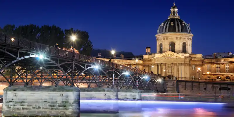 Pont des Art at night, with the Institut de France