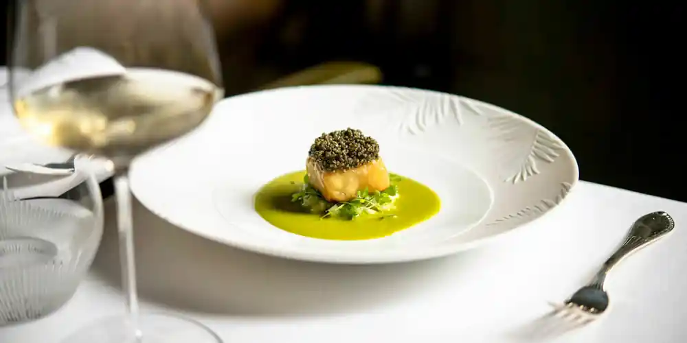 Caviar dish at Le Gabriel at La Réserve Paris