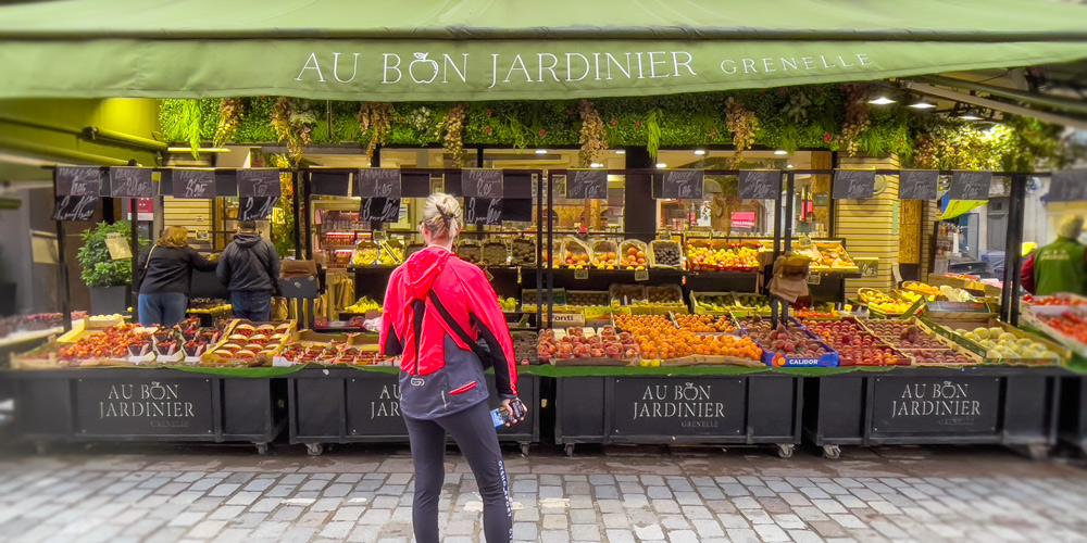 The expansive produce selection at Au Bon Jardinier on Rue Cler, photo by Mark Craft