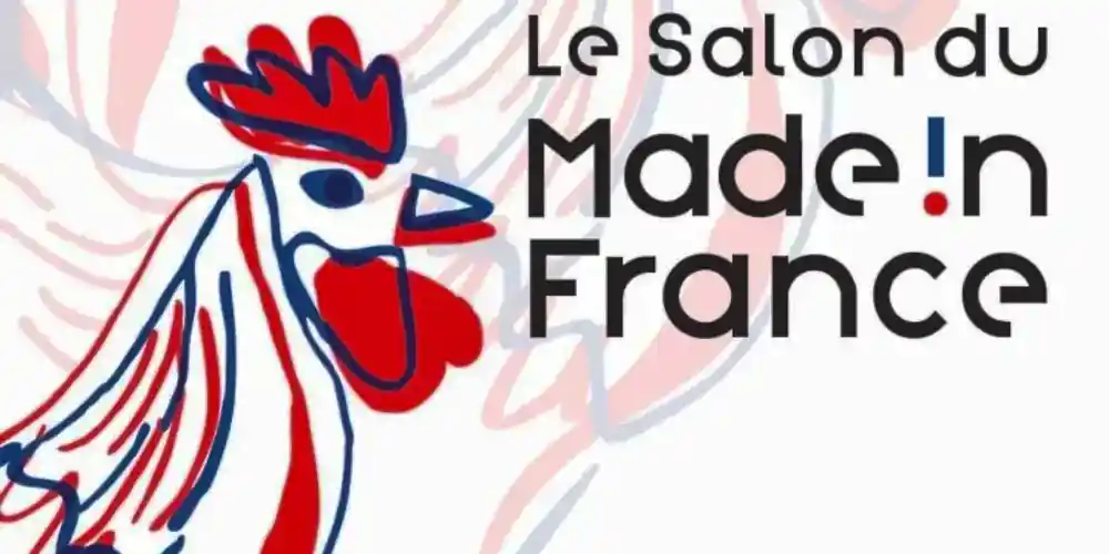 Made in France Expo poster with red, white, and blue rooster