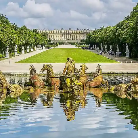 Fountain and gardens at the Palace of Versailles