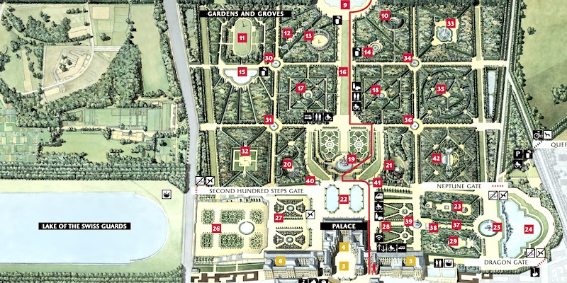 Large Map of the Gardens and Park