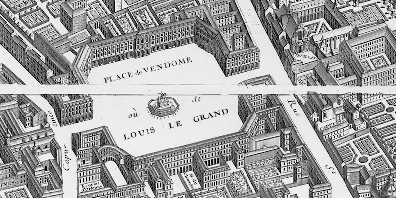 1739 Turgot Map of Paris, detail