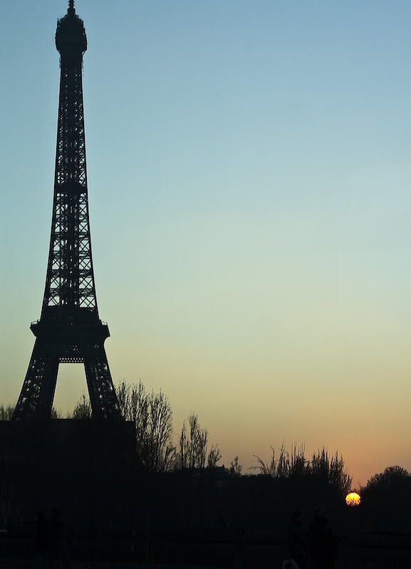 Eiffel Tower with Setting Sun, 2017