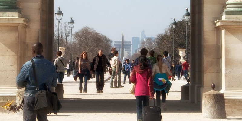 Arc de Triomphe, as seen in the distance, photo by Mark Craft