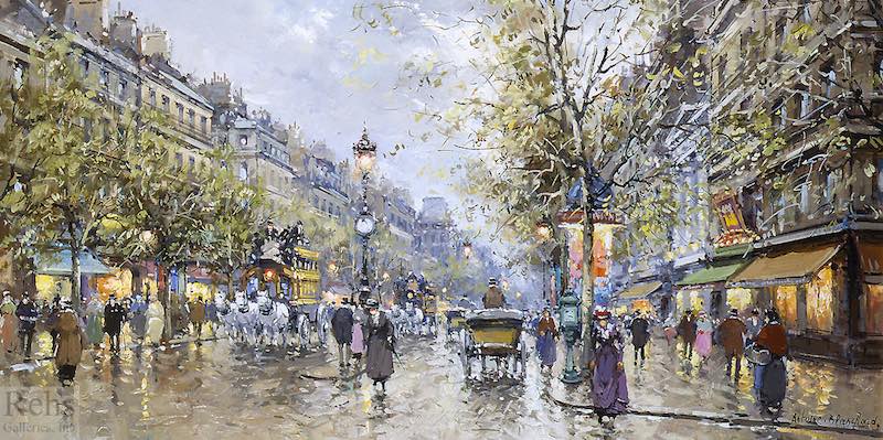 Boulevard Haussmann in the 19th century, by Antoine Blanchard