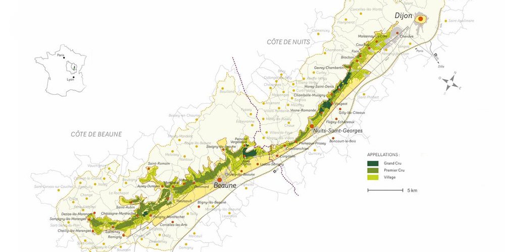 Map of the Cote d'Or