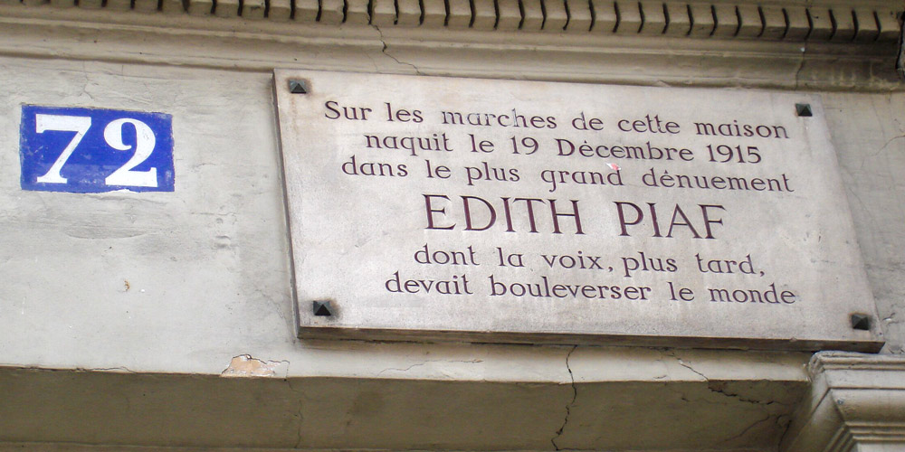 Edith Piaf plaque