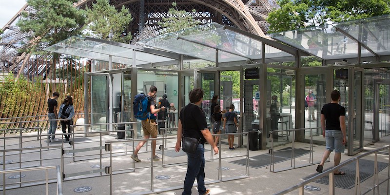 Security gate at the Eiffel Tower