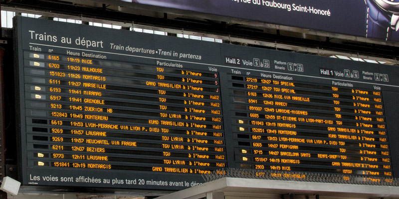 Departures board detail