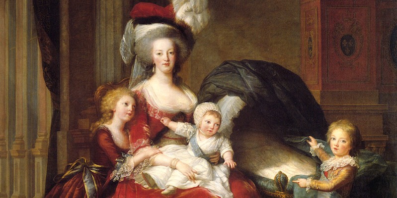 Marie Antoinette, dress by Rose Bertin, painted by Le Brun