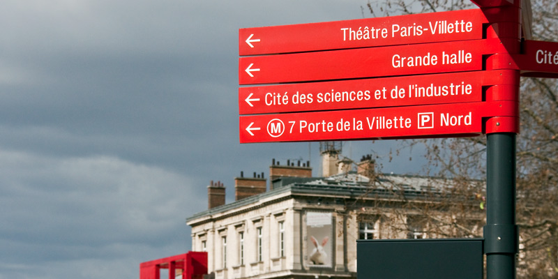 Villette direction signs, photo by Mark Craft