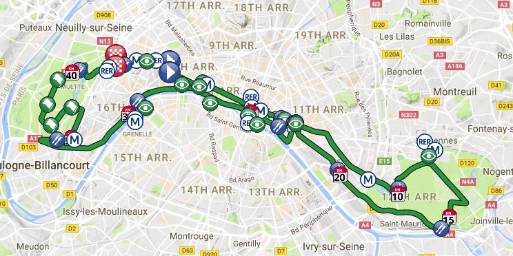 Paris Marathon Route