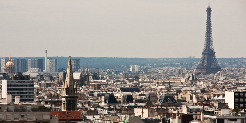 Paris Skyline from Parc de Belleville, photo by Mark Craft