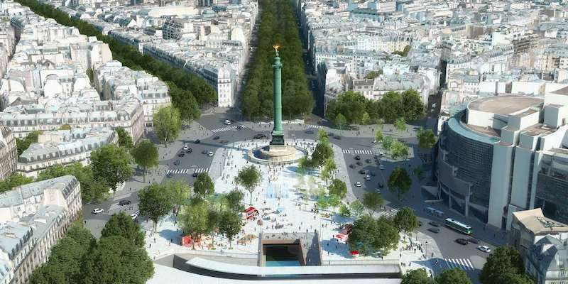 Place de la Bastille after a 21st-century renovation