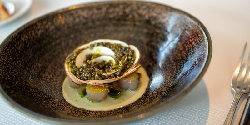 Mushroom with caviar